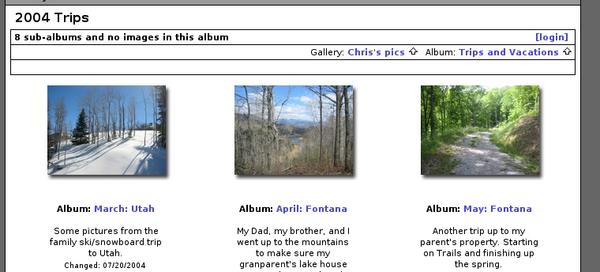 Albums can be nested inside of each other.