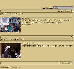 v1.1 feature: Gallery now has a search feature which lets you search album and photo title and captions for keywords.